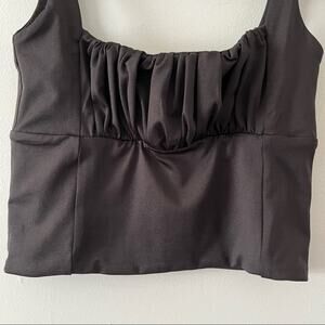 Skylar + Madison Black Satin Like Crop Top Juniors sz Medium